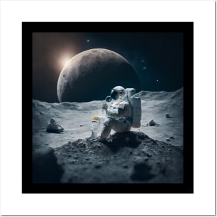 Content Creator on the Moon Posters and Art